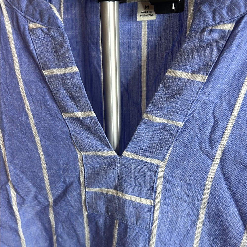J. Crew Light Blue Striped Blouse - Picture 3 of 7